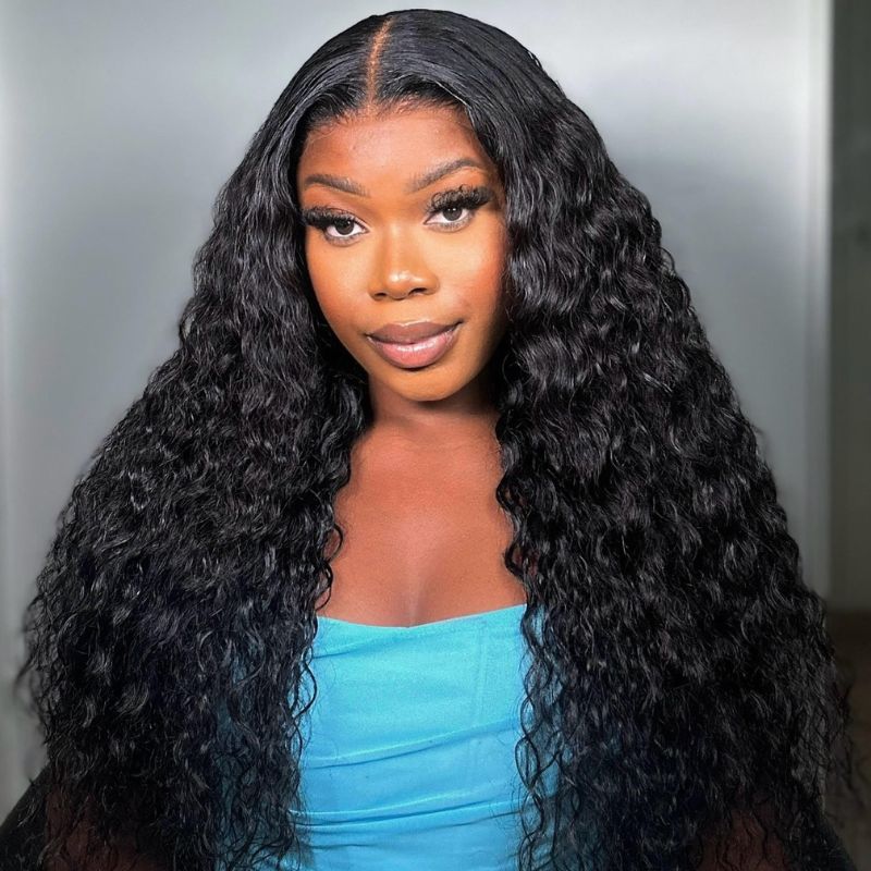VIYA Full Size™ Glueless 5x5 HD Lace Water Wave Wig Natural Black All Pre Styled Wig