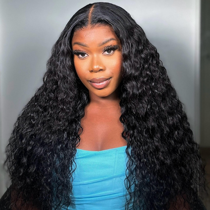 VIYA Full Size™ Glueless 5x5 HD Lace Water Wave Wig Natural Black All Pre Styled Wig