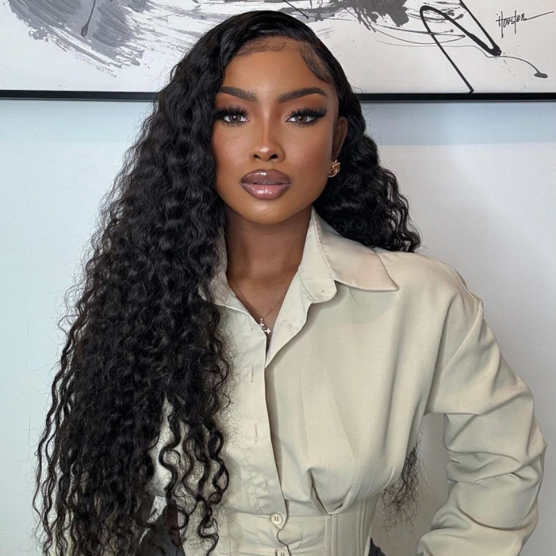 VIYA Full Size™ Glueless 5x5 HD Lace Water Wave Wig Natural Black All Pre Styled Wig