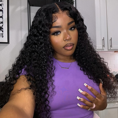 VIYA Full Size™ Glueless 5x5 HD Lace Water Wave Wig Natural Black All Pre Styled Wig
