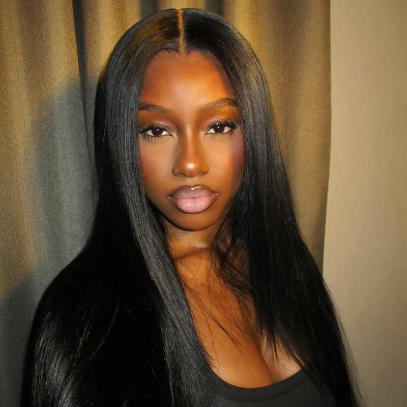 VIYA Full Size™ Glueless 13x4 HD Lace Frontal Pre Bleached Knots Straight Natural Black Wig
