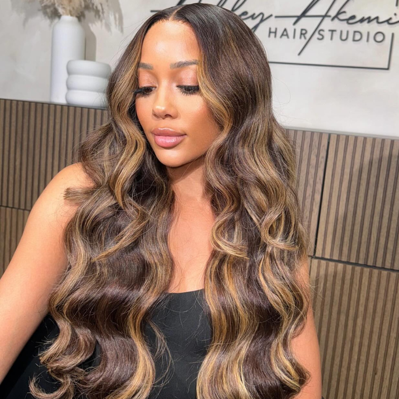 VIYA Body Wave P4/27 Color 13x6 HD Lace Front Balayage Highlight Wigs