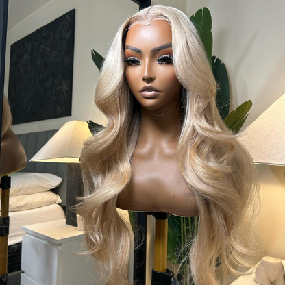 VIYA 5x5 HD Lace Closure 613 Blonde Loose Body Wave &amp; Straight Pre Bleached Knots Human Hair Wigs