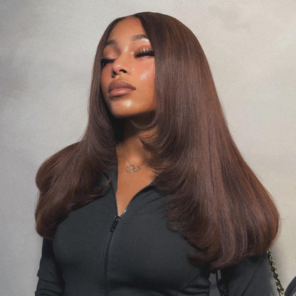 VIYA Full Size™ 5x5 HD Lace Body Wave Dark Chocolate Brown All Pre Styled Wig