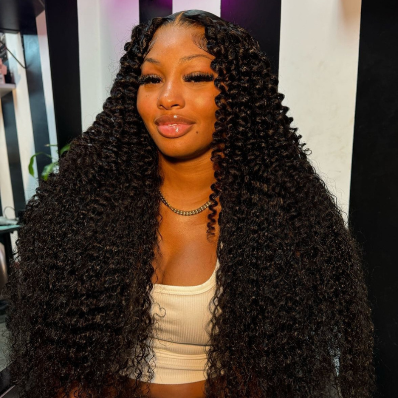 VIYA Full Size™ Glueless 5x5 HD Lace Spiral Deep Wave Wig Natural Black All Pre Styled Wig