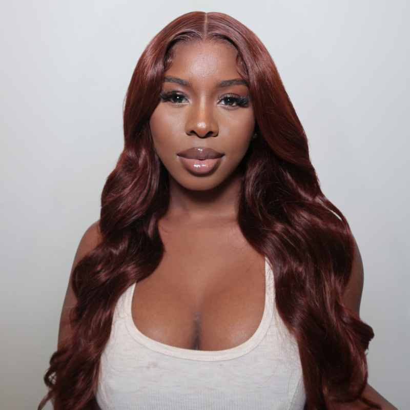 VIYA Full Size™ 5x5 HD Lace Auburn Red Color Loose Body Wave All Pre Styled Wig