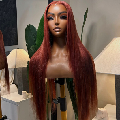 VIYA Auburn Red Color Full Size™ 13x6 HD Lace Frontal Straight All Pre Styled Wig