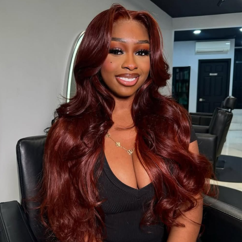 VIYA Auburn Red Color 13x4 HD Lace Frontal Full Size™  Body Wave All Pre Styled Wig