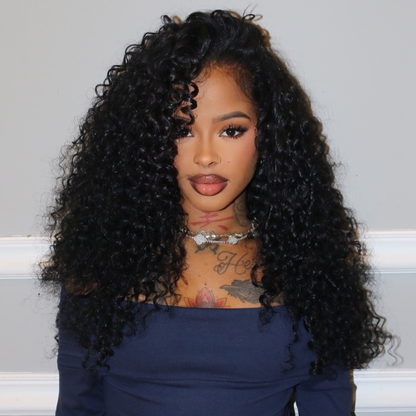 VIYA Spiral Deep Wave 13x6 HD Lace Frontal Natural Black Human Hair Wig