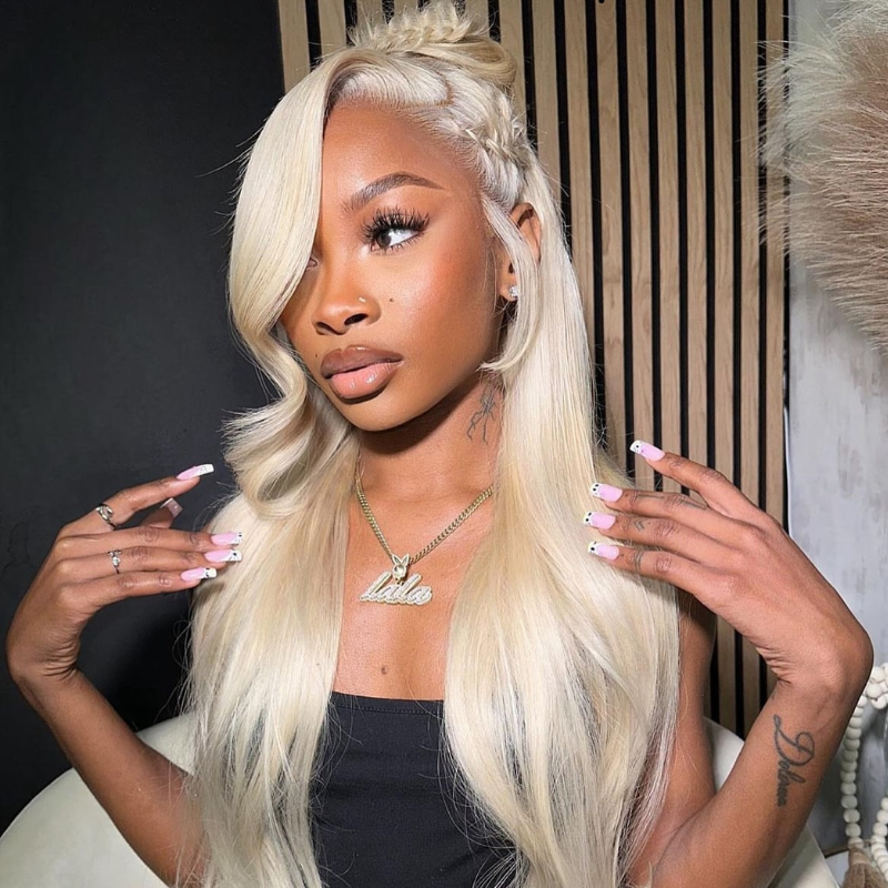 VIYA Pre Bleached Knots 13x4 HD Full Lace Frontal 613 Blonde Body Wave Human Hair Wig