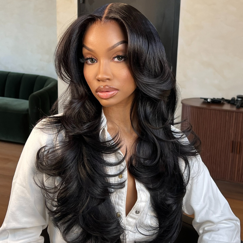 VIYA Full Size™ Glueless 13x6 HD Lace Frontal Pre Bleached Knots Body Wave Natural Black Wig