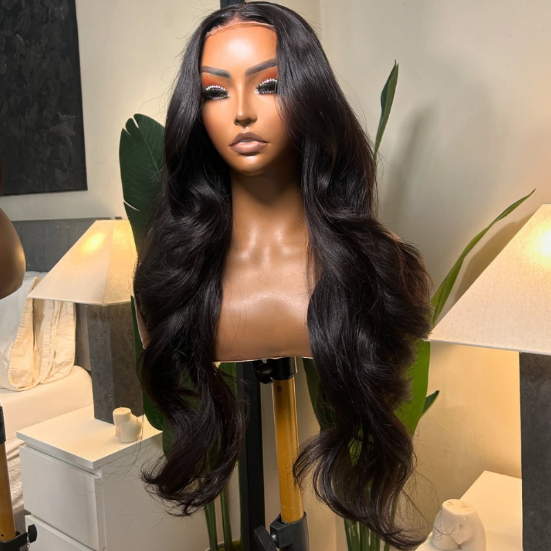 VIYA Full Size™ Glueless 13x6 HD Lace Frontal All Pre Styled Body Wave Natural Black Wig