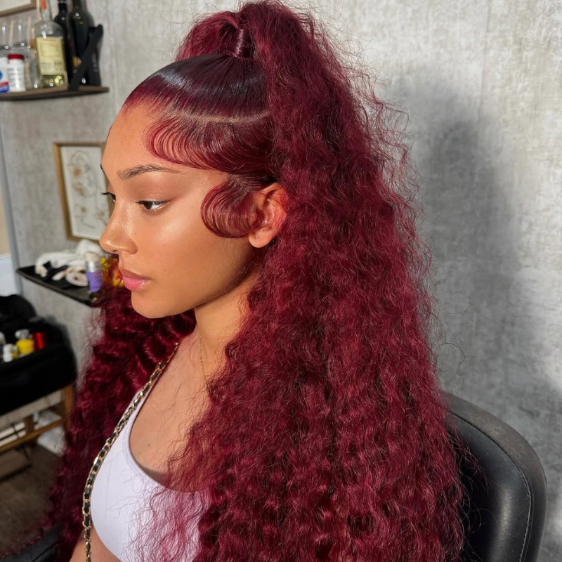 VIYA Full Size™ 13x6 HD Lace Frontal 99J Curly All Pre Styled Human Hair Wig