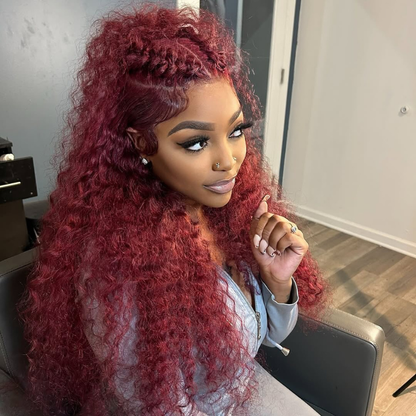 VIYA Full Size™ 13x6 HD Lace Frontal 99J Curly All Pre Styled Human Hair Wig