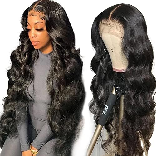 VIYA Full Size™ Glueless 13x4 HD Lace Frontal Pre Bleached Knots Loose Body Wave Natural Black Wig