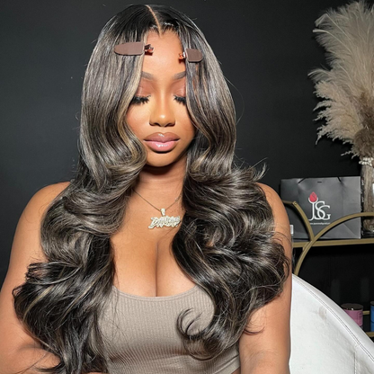 VIYA Full Size™ 5x5 HD Lace Frontal Balayage Highlight Loose Body Wave All Pre Styled Wig