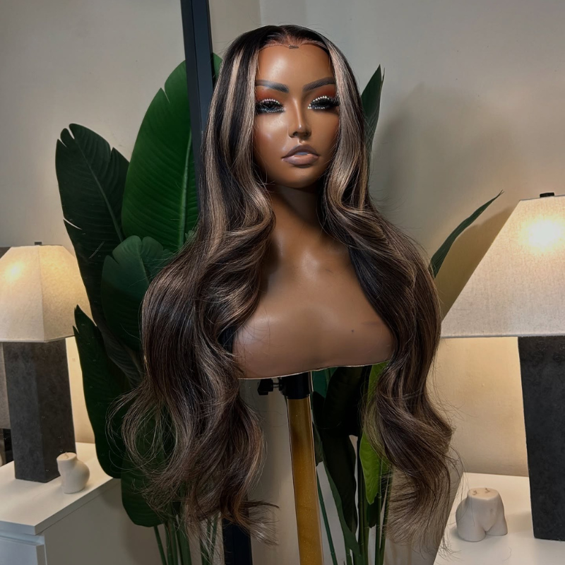 VIYA Full Size™ 5x5 HD Lace Frontal Balayage Highlight Loose Body Wave All Pre Styled Wig