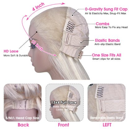 VIYA Straight 613 Blonde Full Size™ Glueless 13x4 HD Lace Frontal Human Hair Wig