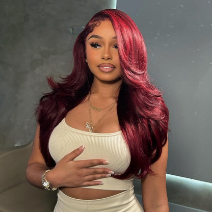 VIYA Body Wave 99J Color 13x4 HD Lace Front Wig Human Hair Wig