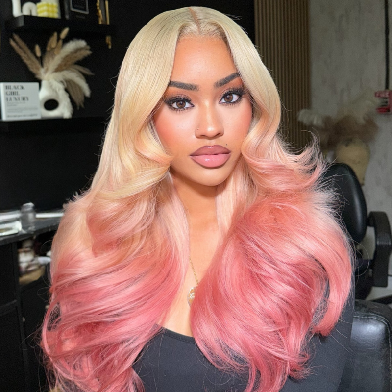 VIYA Full Size™ 13x6 HD Lace Frontal Blonde Pink Ombre Color Stylist Hairstyles Wig