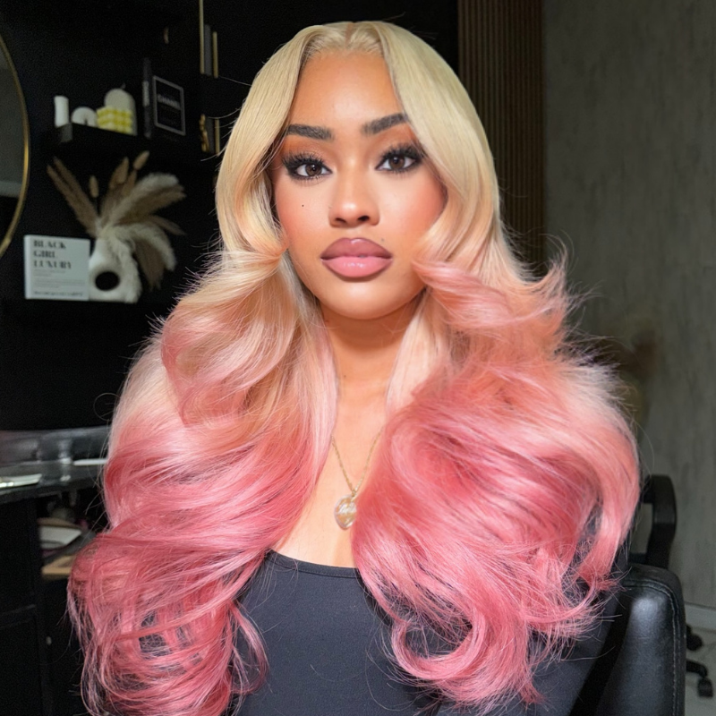 VIYA Full Size™ 13x6 HD Lace Frontal Blonde Pink Ombre Color Stylist Hairstyles Wig