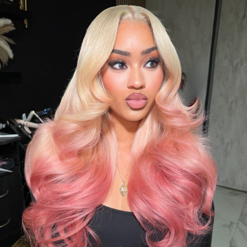 VIYA Full Size™ 13x6 HD Lace Frontal Blonde Pink Ombre Color Stylist Hairstyles Wig