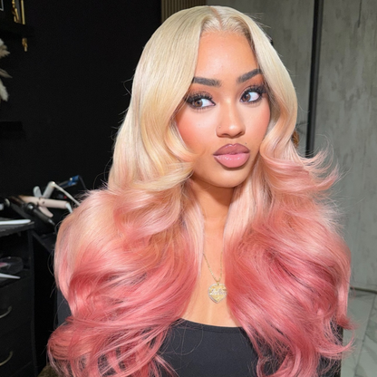 VIYA Full Size™ 13x6 HD Lace Frontal Blonde Pink Ombre Color Stylist Hairstyles Wig