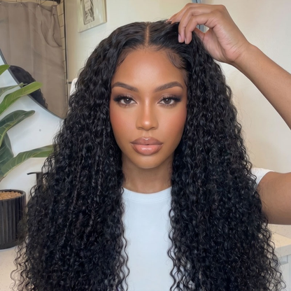 VIYA Curly 5x5 HD Lace Closure Wig Natural Black Human Hair Pre Bleached Knots Wig