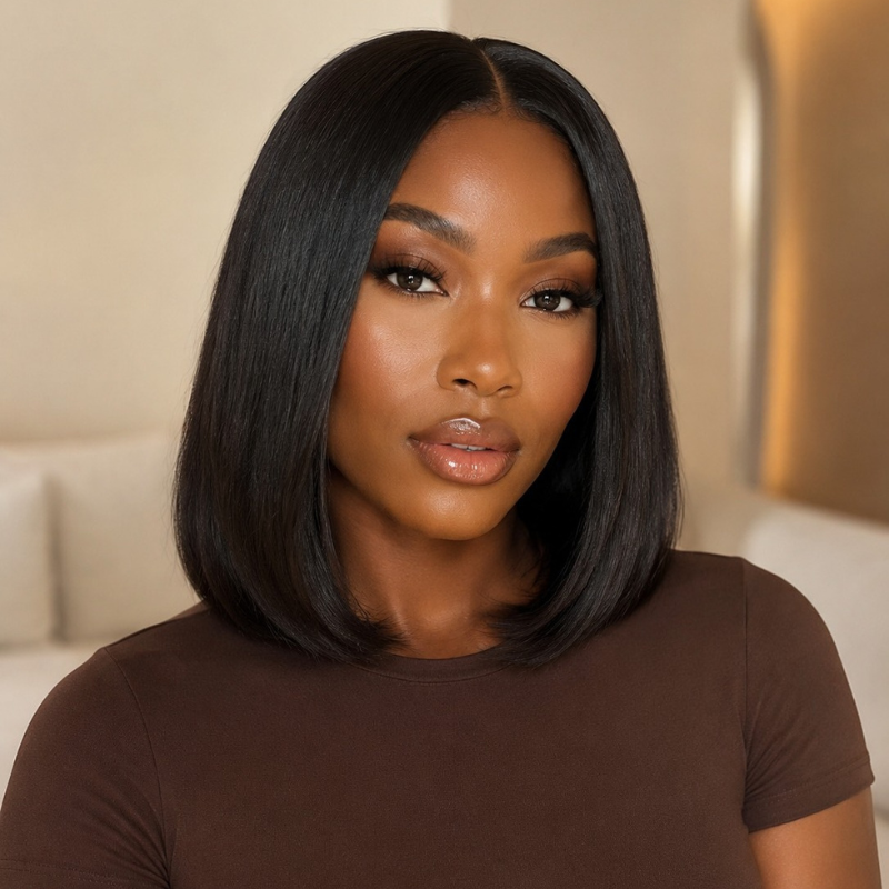 VIYA Straight Bob Full Lace Frontal 180% Density Human Hair Wig With Beginner Friendly