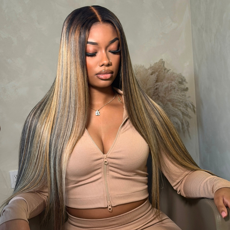 VIYA Full Size™ 13x6 HD Lace Frontal Straight Balayage Highlight All Pre Styled Wig