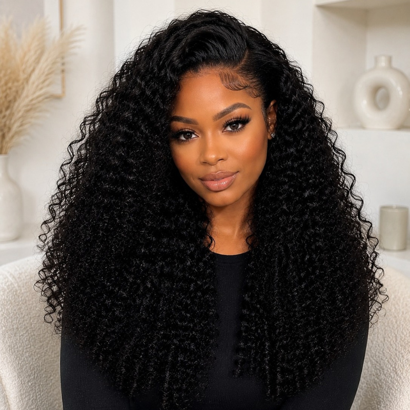 VIYA Curly 13x6 HD Lace Frontal Wig Natural Color Human Hair Pre Bleached Knots Wig