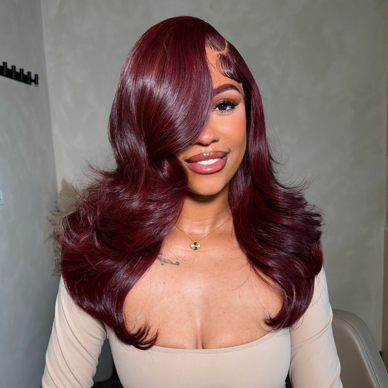 VIYA Body Wave 99J Color 13x4 HD Lace Front Wig Human Hair Wig