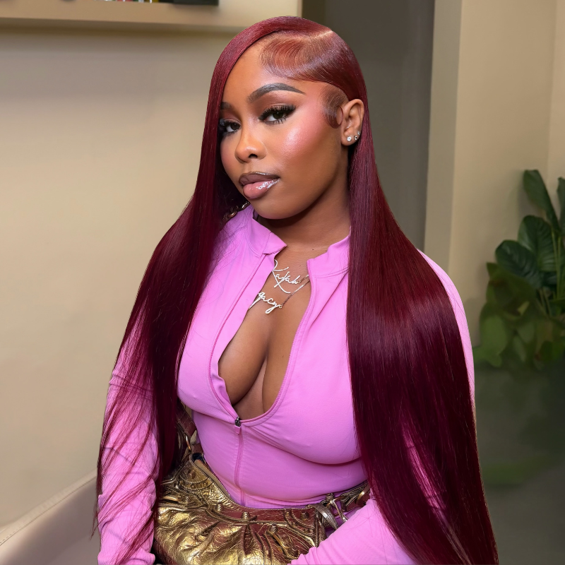 VIYA Straight Burgundy 99J Color 13x6 HD Lace Frontal Human Hair Wig
