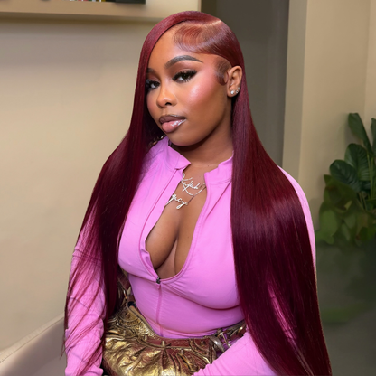 VIYA Straight Burgundy 99J Color 13x6 HD Lace Frontal Human Hair Wig