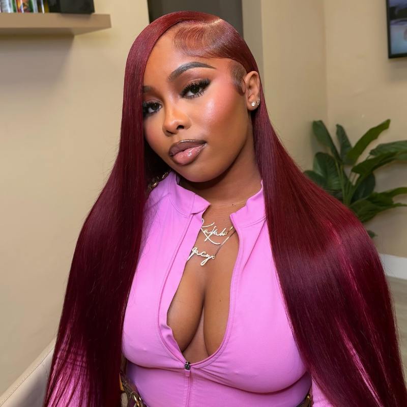 VIYA Straight Burgundy 99J Color 13x6 HD Lace Frontal Human Hair Wig