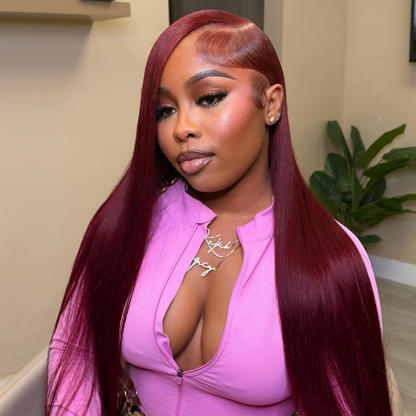 VIYA Straight Burgundy 99J Color 13x6 HD Lace Frontal Human Hair Wig