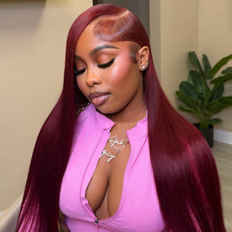 VIYA Straight Burgundy 99J Color 13x6 HD Lace Frontal Human Hair Wig