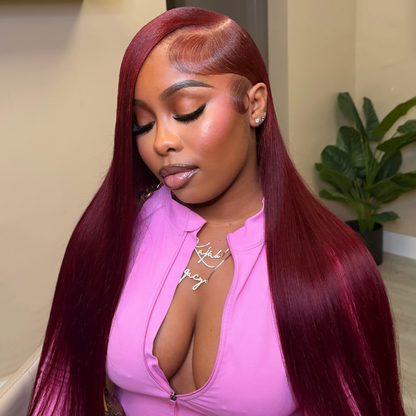 VIYA Straight Burgundy 99J Color 13x6 HD Lace Frontal Human Hair Wig