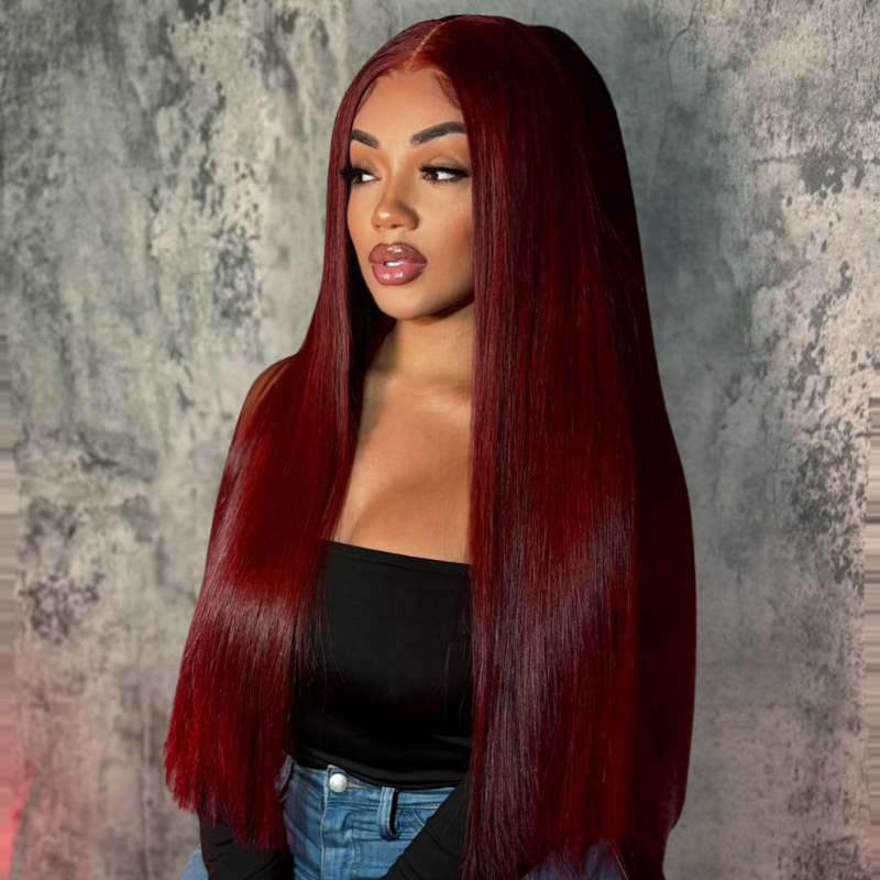 VIYA Straight Burgundy 99J Color 13x6 HD Lace Frontal Human Hair Wig