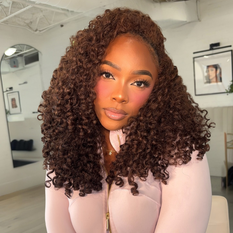 VIYA Full Size™ 13x6 HD Lace Frontal All Pre Styled Deep Curly Dark Chocolate Brown Wig