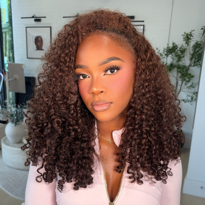 VIYA Full Size™ 13x6 HD Lace Frontal All Pre Styled Deep Curly Dark Chocolate Brown Wig