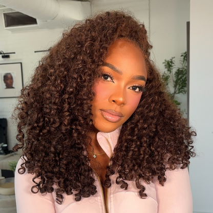 VIYA Full Size™ 13x6 HD Lace Frontal All Pre Styled Deep Curly Dark Chocolate Brown Wig