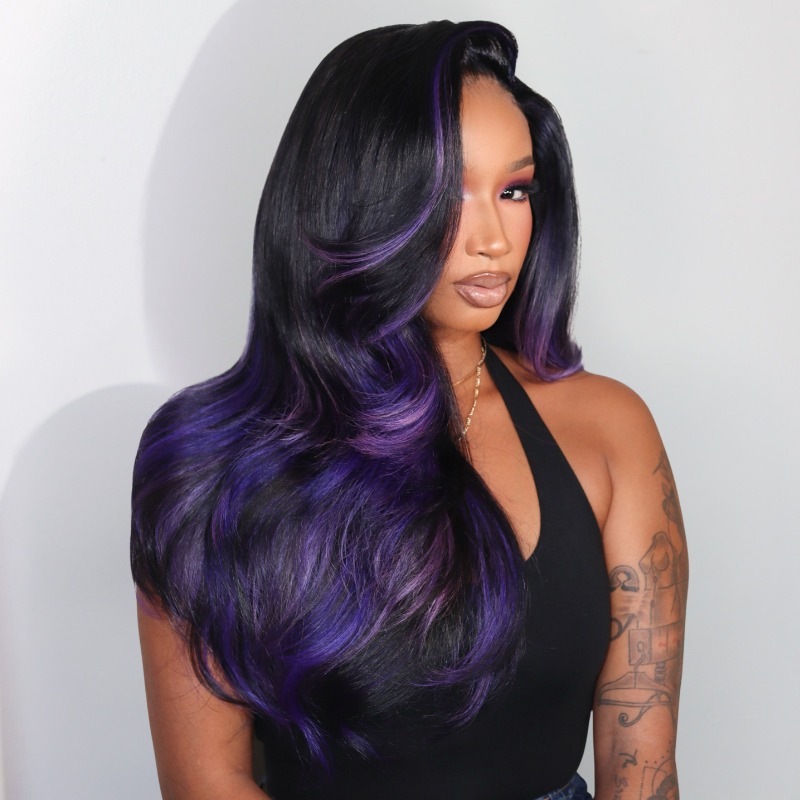 VIYA Full Size™ 13x6 Full HD Lace Frontal Balayage Highlight Stylist Hairstyles Human Hair All Pre Styled Wigs