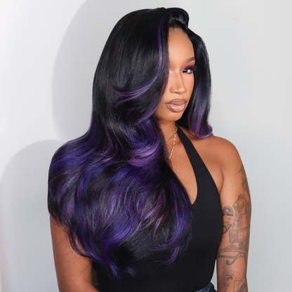 VIYA Full Size™ 13x6 Full HD Lace Frontal Balayage Highlight Stylist Hairstyles Human Hair All Pre Styled Wigs