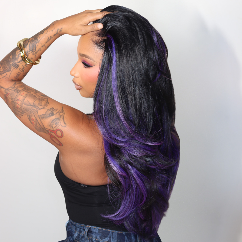 VIYA Full Size™ 13x6 Full HD Lace Frontal Balayage Highlight Stylist Hairstyles Human Hair All Pre Styled Wigs