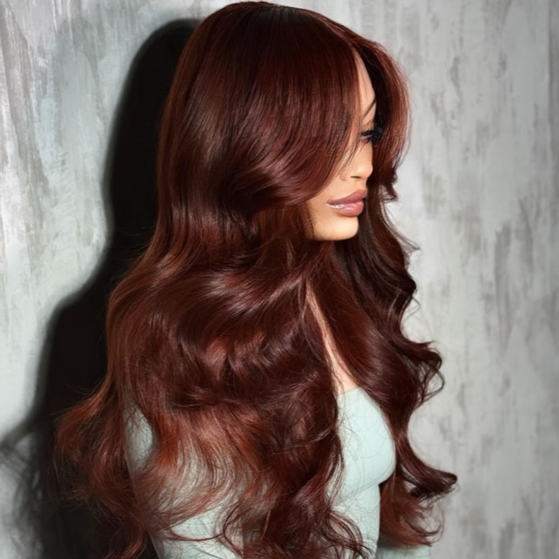 VIYA Auburn Red Color Lace 13x4/13x6 HD Lace Body Wave Pre Bleached Knots Wig