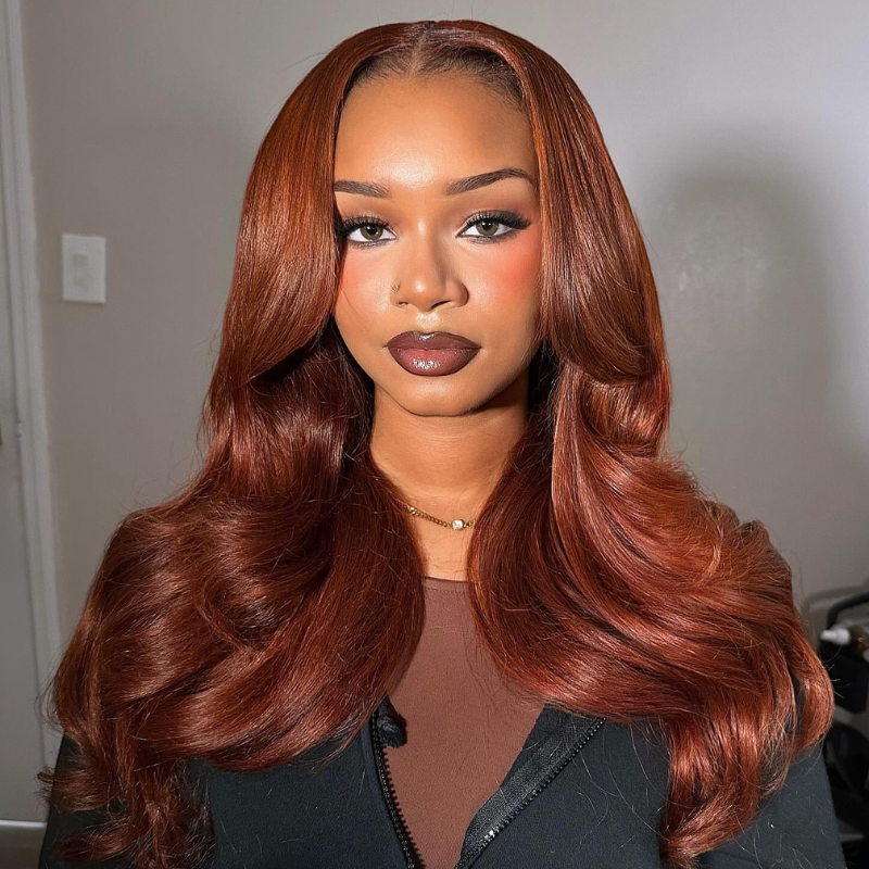 VIYA Full Size™ 5x5 HD Lace Loose Body Wave Copper Brown All Pre Styled Wig