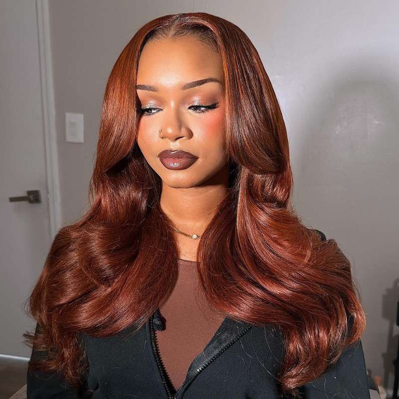 VIYA Full Size™ 5x5 HD Lace Loose Body Wave Copper Brown All Pre Styled Wig