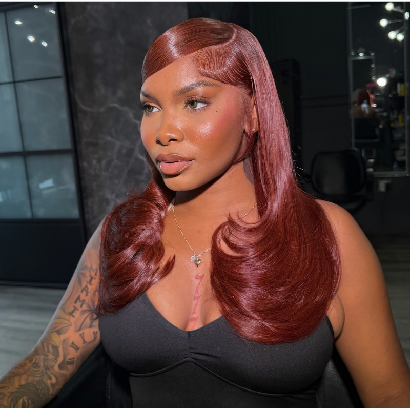 VIYA Auburn Red Color Full Size™ 13x6 HD Lace Frontal Straight All Pre Styled Wig