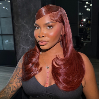 VIYA Auburn Red Color Full Size™ 13x6 HD Lace Frontal Straight All Pre Styled Wig
